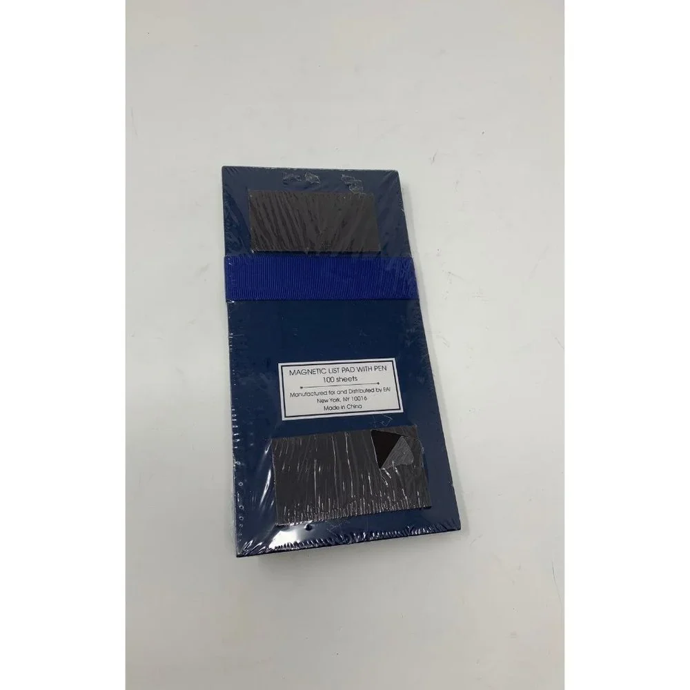 Navy and Gold Magnetic List Pad with Pen
